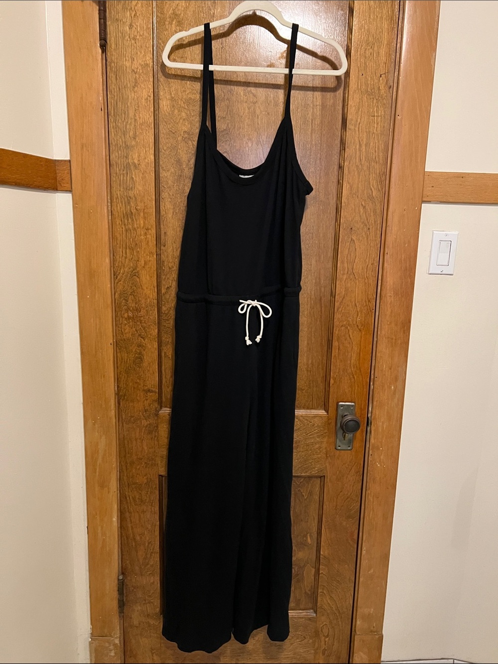 Black jumpsuit with Drawstring Waist